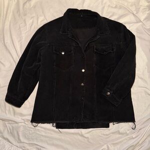 Women's Black oversized Corduroy Jacket